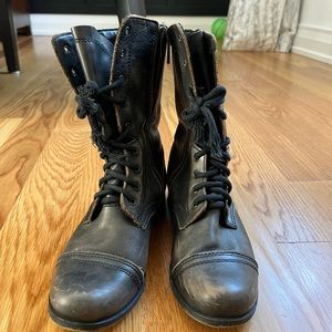 Steve Madden Axee Black Combat Boot